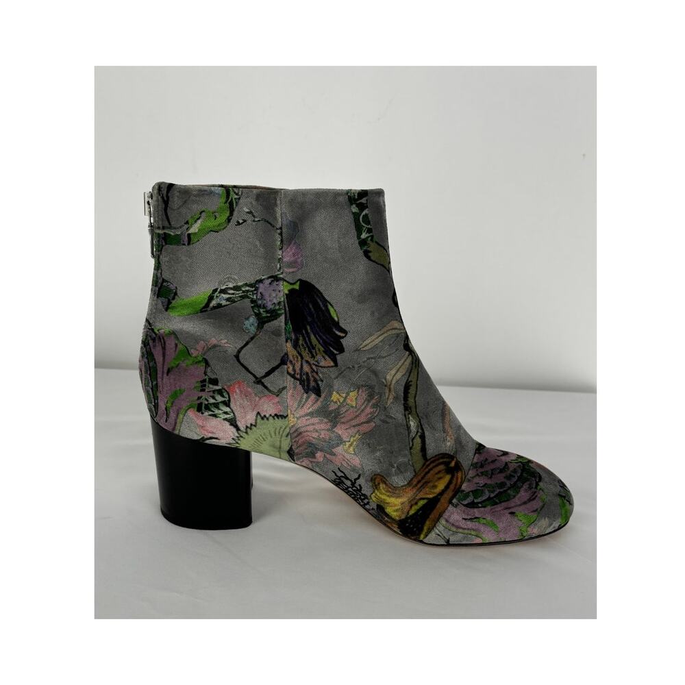 Rag and Bone Floral Velvet Print Drea Ankle Boot Womens Size 38.5 Grey - Picture 3 of 11